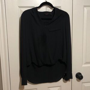 Dex Black High/Low Blouse